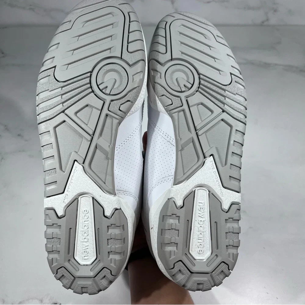 New Balance 550 White Grey Leather Low Sneakers